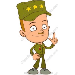 Cheerful Military Officer Character