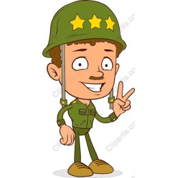 Cheerful Cartoon Soldier Clipart