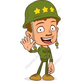 Cheerful Soldier Cartoon