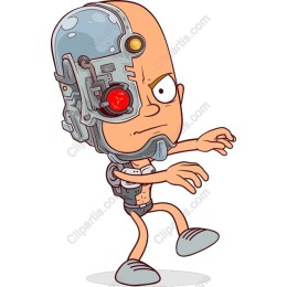 Quirky Cartoon Cyborg Character