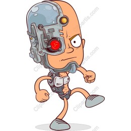 Playful Cartoon Cyborg
