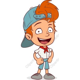 Cheerful Cartoon Boy