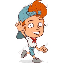 Cheerful Cartoon Boy