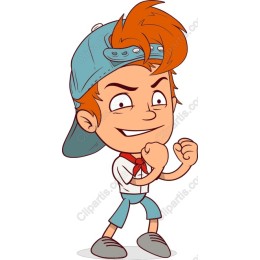 Energetic Young Boy Cartoon
