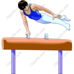 Dynamic Male Gymnast on Pommel Horse