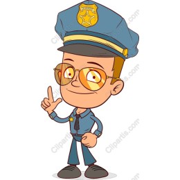Cheerful Cartoon Police Officer