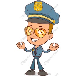 Playful Cartoon Police Officer