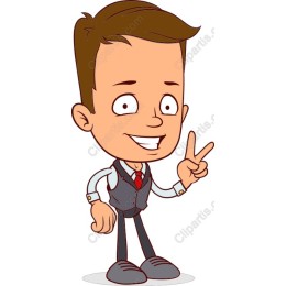 Cheerful Young Man Peace Sign
