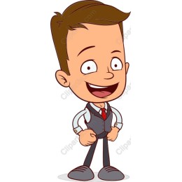 Cheerful Young Boy Cartoon