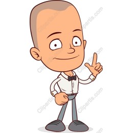 Cheerful Cartoon Character in Formal Attire