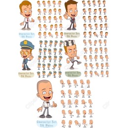 Dynamic Character Set - 26 Cartoon Poses