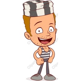 Cheerful Cartoon Inmate
