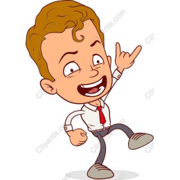 Cheerful Cartoon Boy