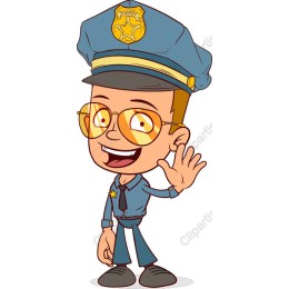 Cheerful Cartoon Police Officer