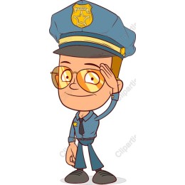 Playful Cartoon Police Officer