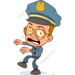 Playful Cartoon Police Officer