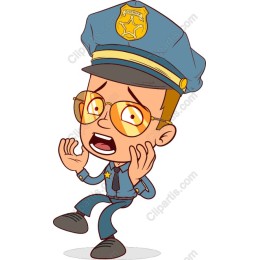 Whimsical Surprised Police Officer