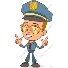 Playful Cartoon Police Officer