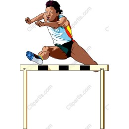 Athlete Jumping Hurdle