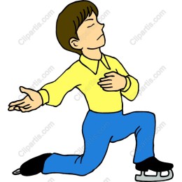 Dynamic Male Ice Skater Drawing