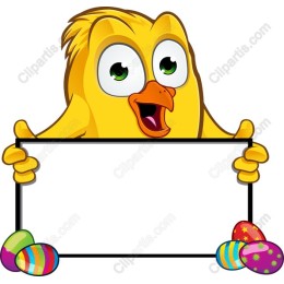 Joyful Yellow Bird Easter with Blank Sign