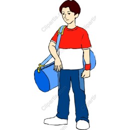 Youthful Sporty Boy with Duffel Bag