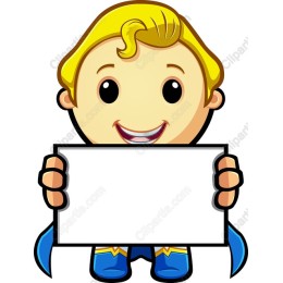 Superhero Kid Holding a Blank Sign
