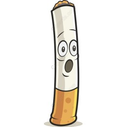 Cheerful Cartoon Cigarette Character