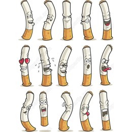 Whimsical Cartoon Cigarette Set