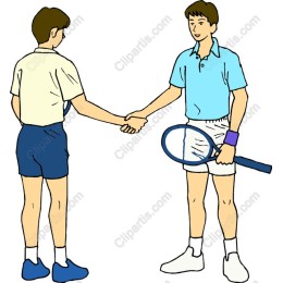 Friendly Tennis Players Handshake