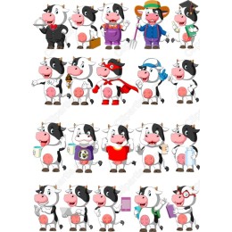 Cheerful Cow Clipart Bundle