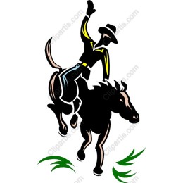 Dynamic Cowboy Riding Horse