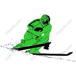 Dynamic Green Skier