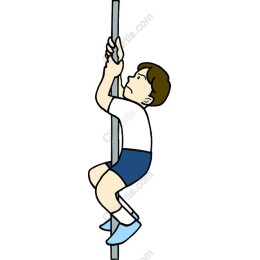 Playful Climber: Boy on Pole