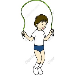 Cheerful Child Jumping Rope