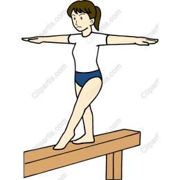 Elegant Gymnast on Balance Beam