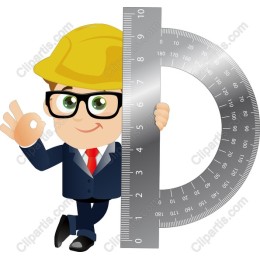Cheerful Engineer with Ruler and Protractor