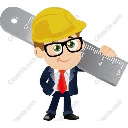 Cheerful Builder with Ruler