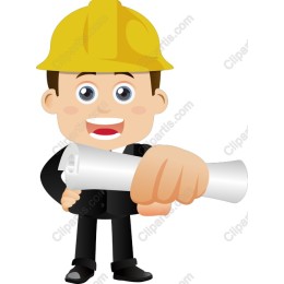 Cheerful Construction Worker with Hard Hat