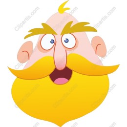 Cheerful Cartoon Character with Yellow Beard