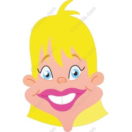 Cheerful Cartoon Woman