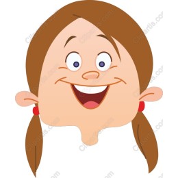 Cheerful Girl with Pigtails
