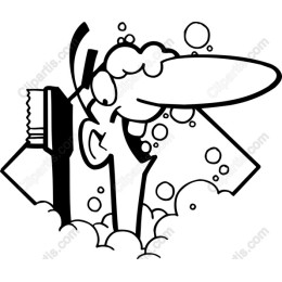 Cheerful Toothbrushing Character
