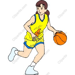 Dynamic Female Basketball Player