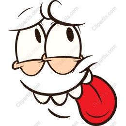 Playful Cartoon Character with Tongue Out