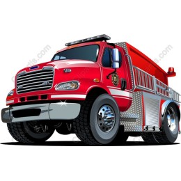 Vibrant Red Fire Truck