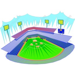 Vibrant Baseball Field Stadium