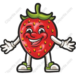 Playful Strawberry Character