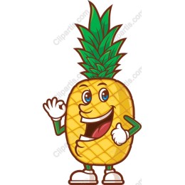 Cheerful Pineapple Character