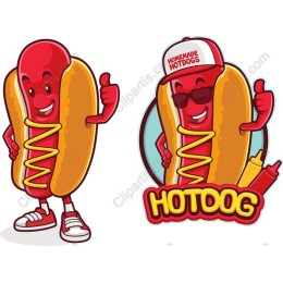 Cheerful Hotdog Character